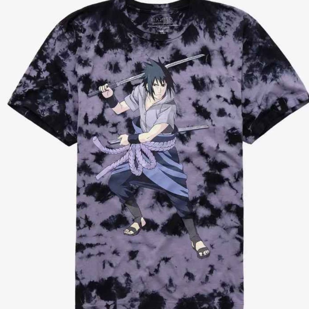 Naruto Shippuden Sasuke Acid Wash Tie Dye T-Shirt